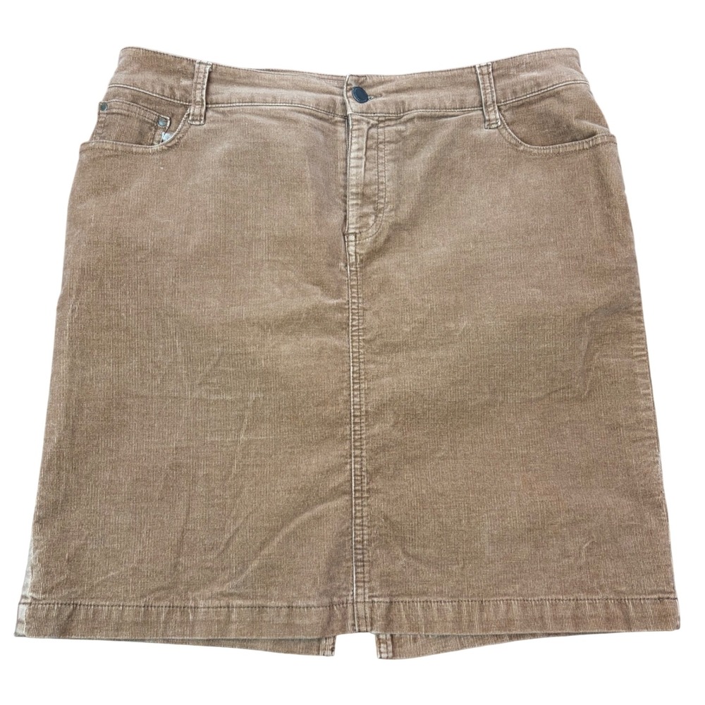 Charter Club Tan Corduroy Mini Skirt Womens‎ 12P Brown Petite 5-Pocket Slit Back